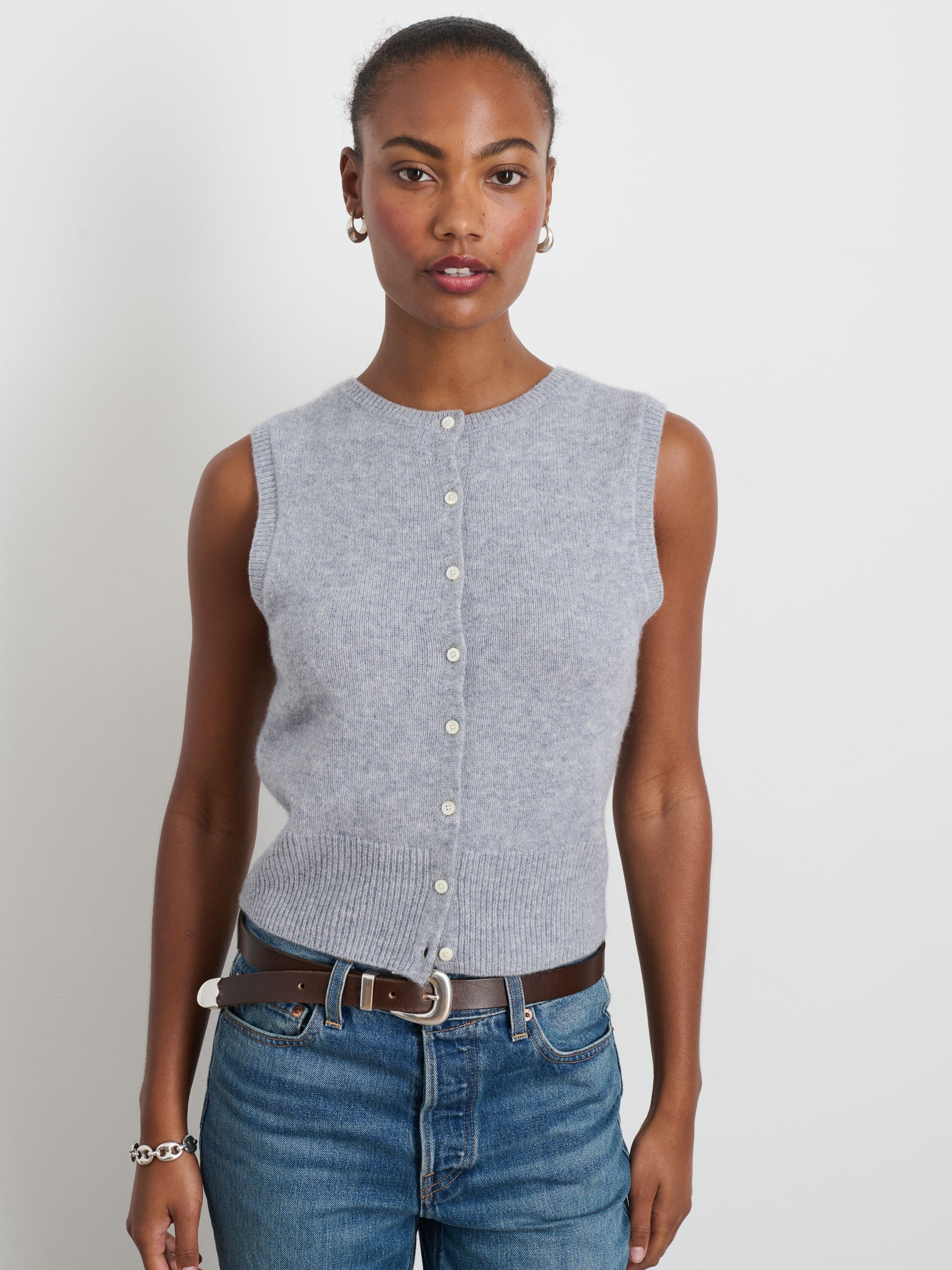 Alex Mill Lucie Vest in Cashmere Icy Grey