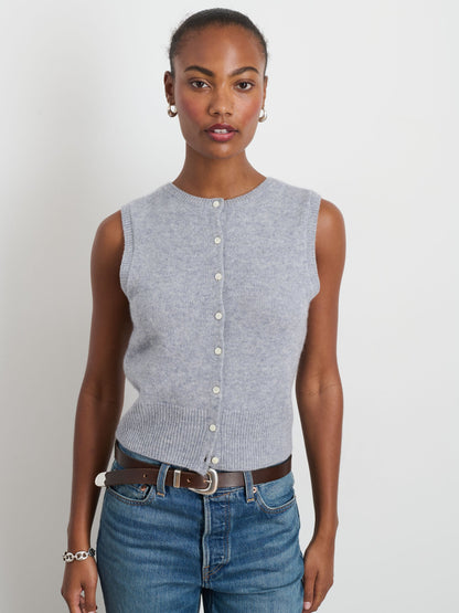 Alex Mill Lucie Vest in Cashmere Icy Grey
