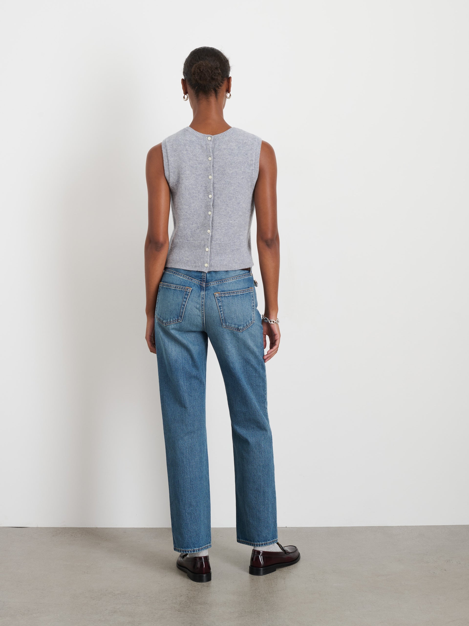Alex Mill Lucie Vest in Cashmere Icy Grey