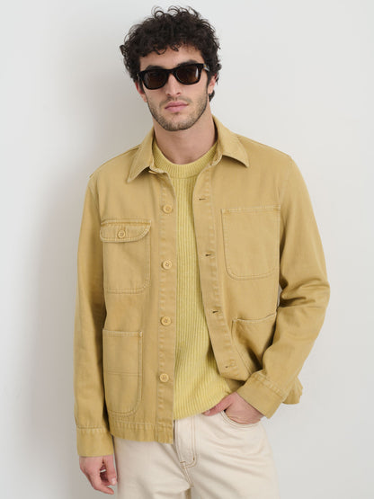 Alex Mill Garment Dyed Work Jacket in Recycled Denim Beeswax