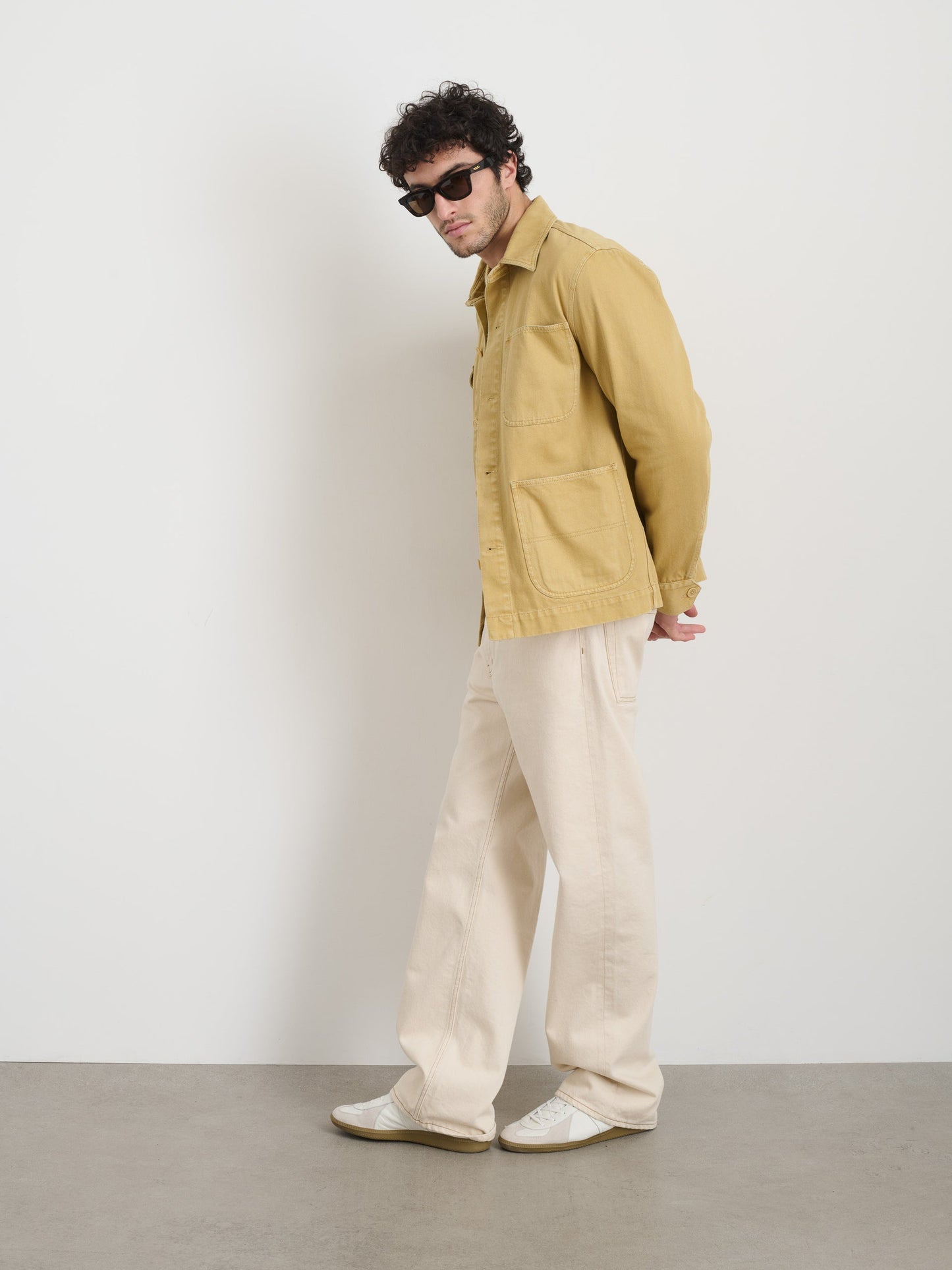 Alex Mill Garment Dyed Work Jacket in Recycled Denim Beeswax