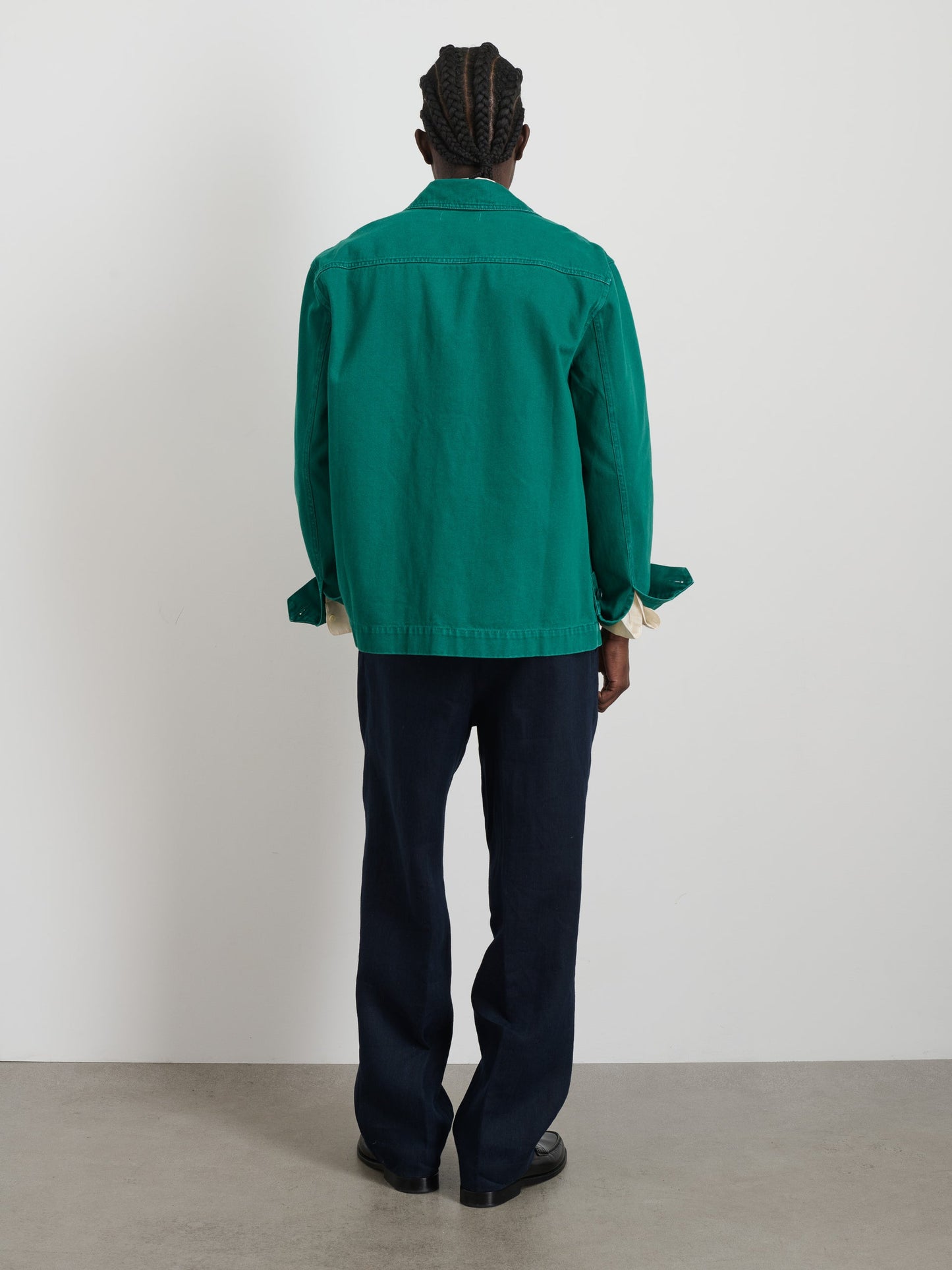 Alex Mill Garment Dyed Work Jacket in Recycled Denim Emerald
