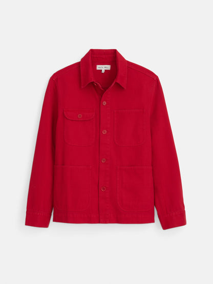 Alex Mill Garment Dyed Work Jacket in Recycled Denim Red Pepper