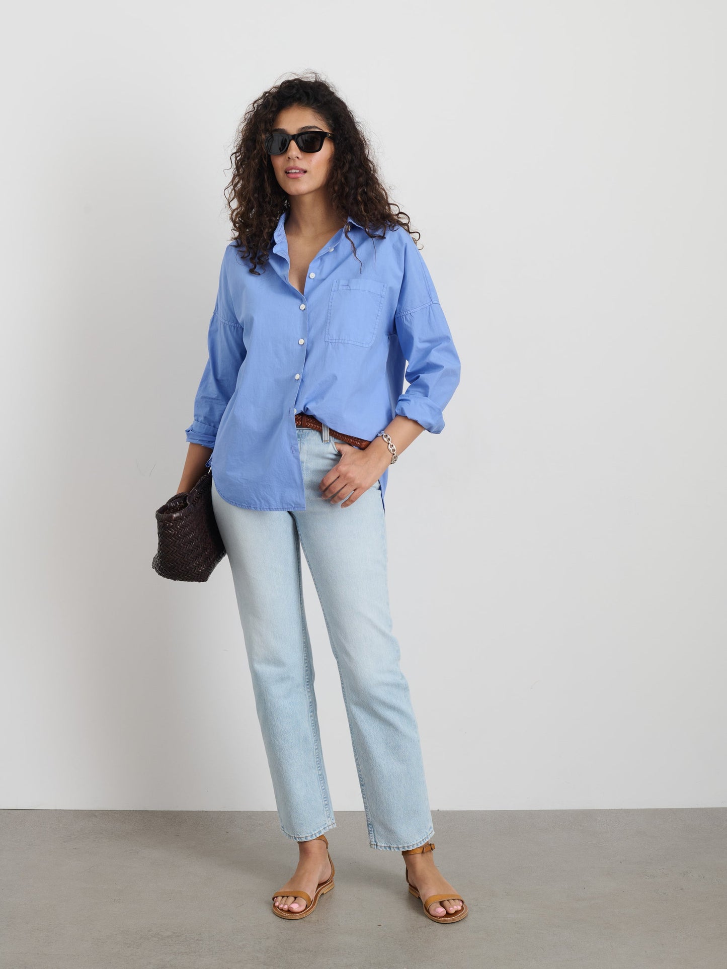 Alex Mill Jo Shirt in Cotton Poplin Hydrangea