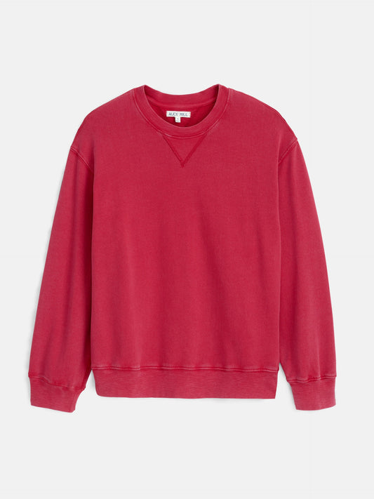 Alex Mill Marlon Sweatshirt in Lightweight Cotton Terry Red Pepper