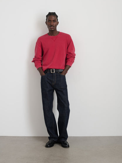 Alex Mill Marlon Sweatshirt in Lightweight Cotton Terry Red Pepper
