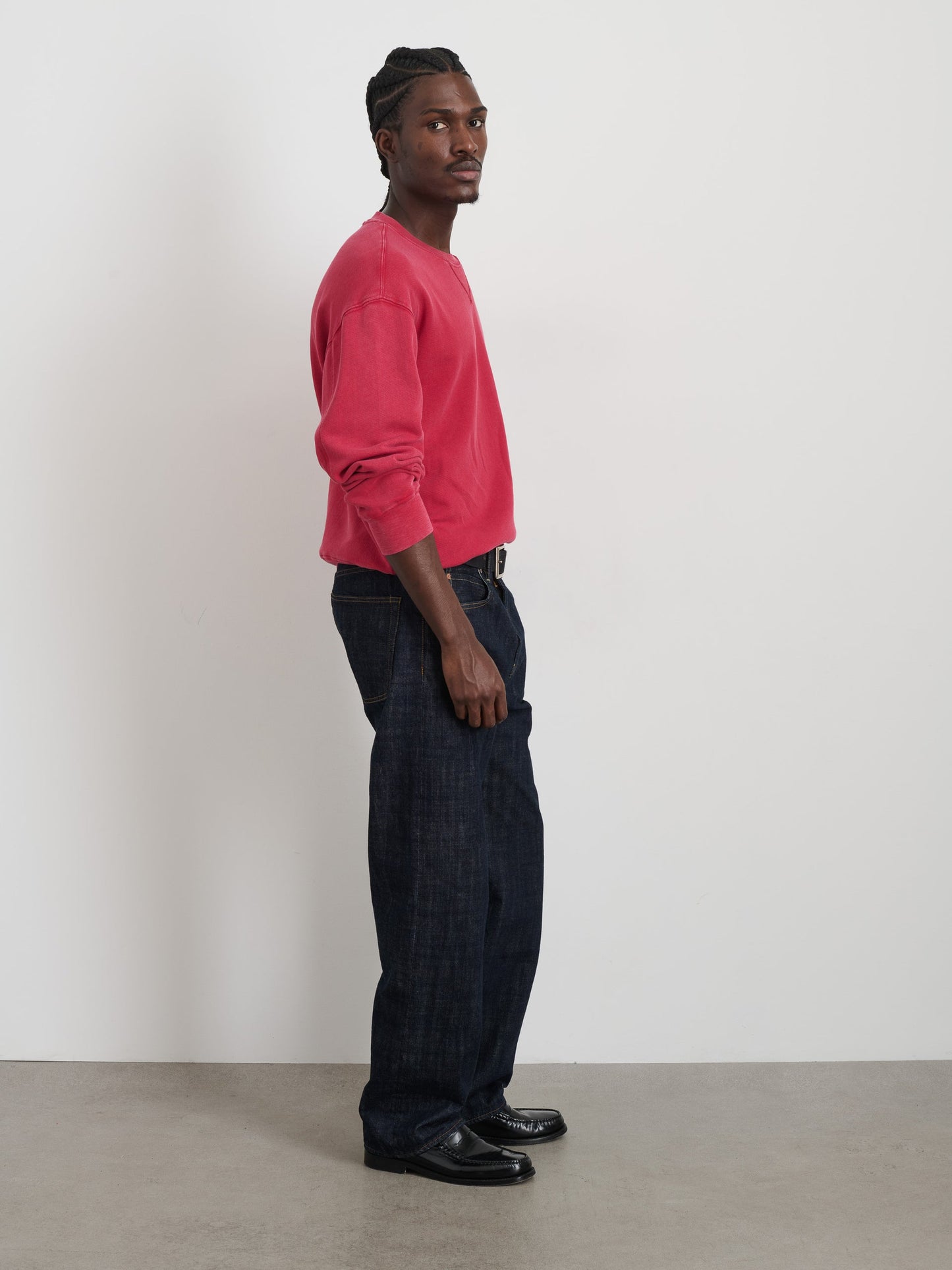 Alex Mill Marlon Sweatshirt in Lightweight Cotton Terry Red Pepper