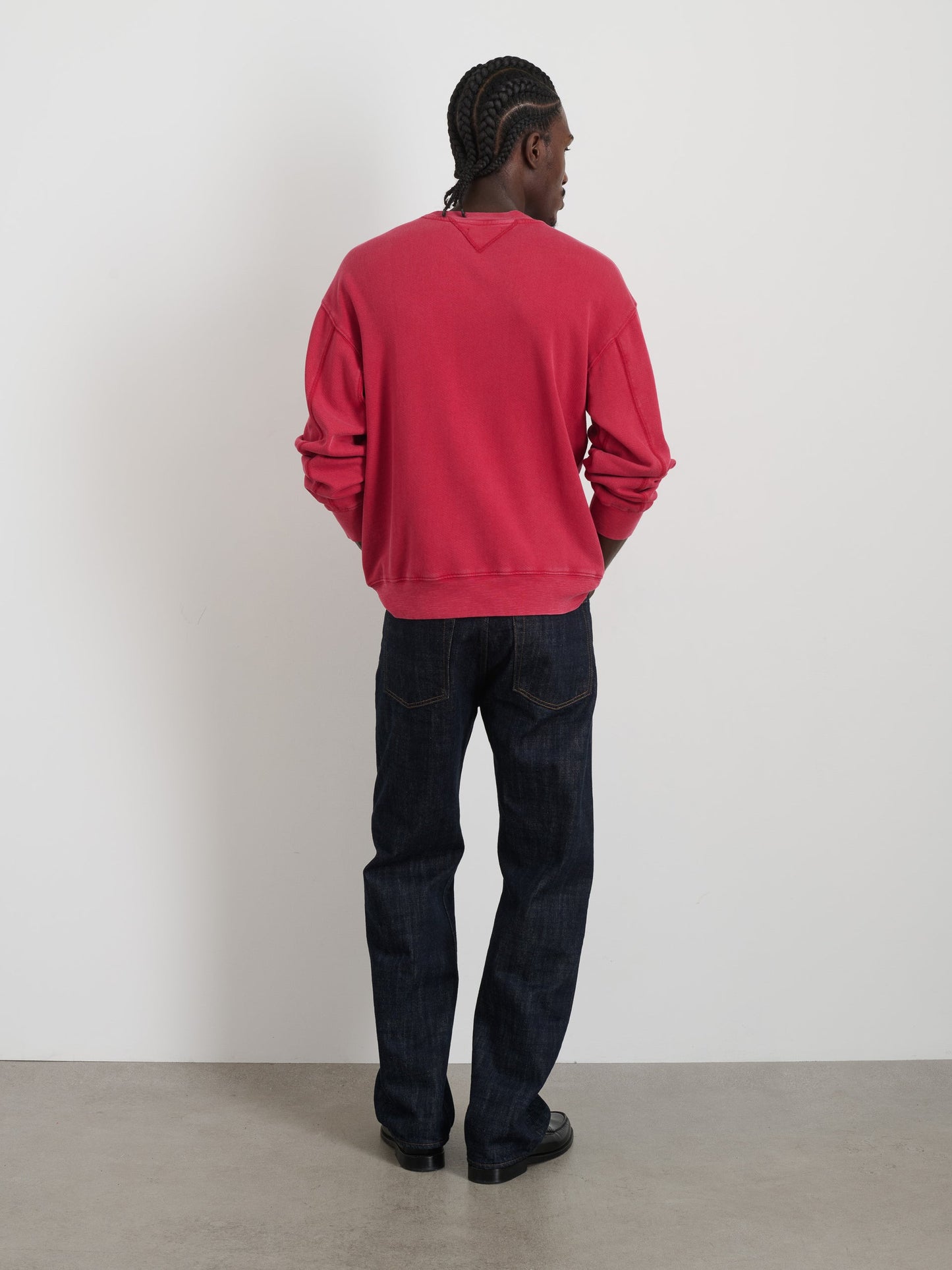 Alex Mill Marlon Sweatshirt in Lightweight Cotton Terry Red Pepper