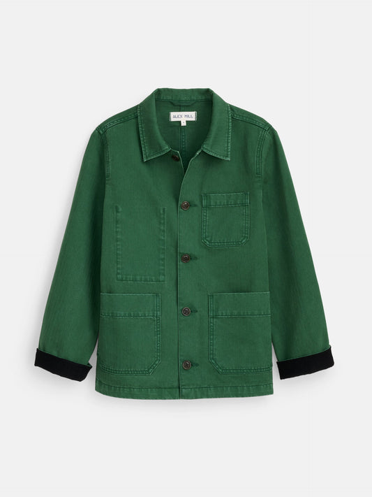 Alex Mill Britt Work Jacket in Herringbone Emerald