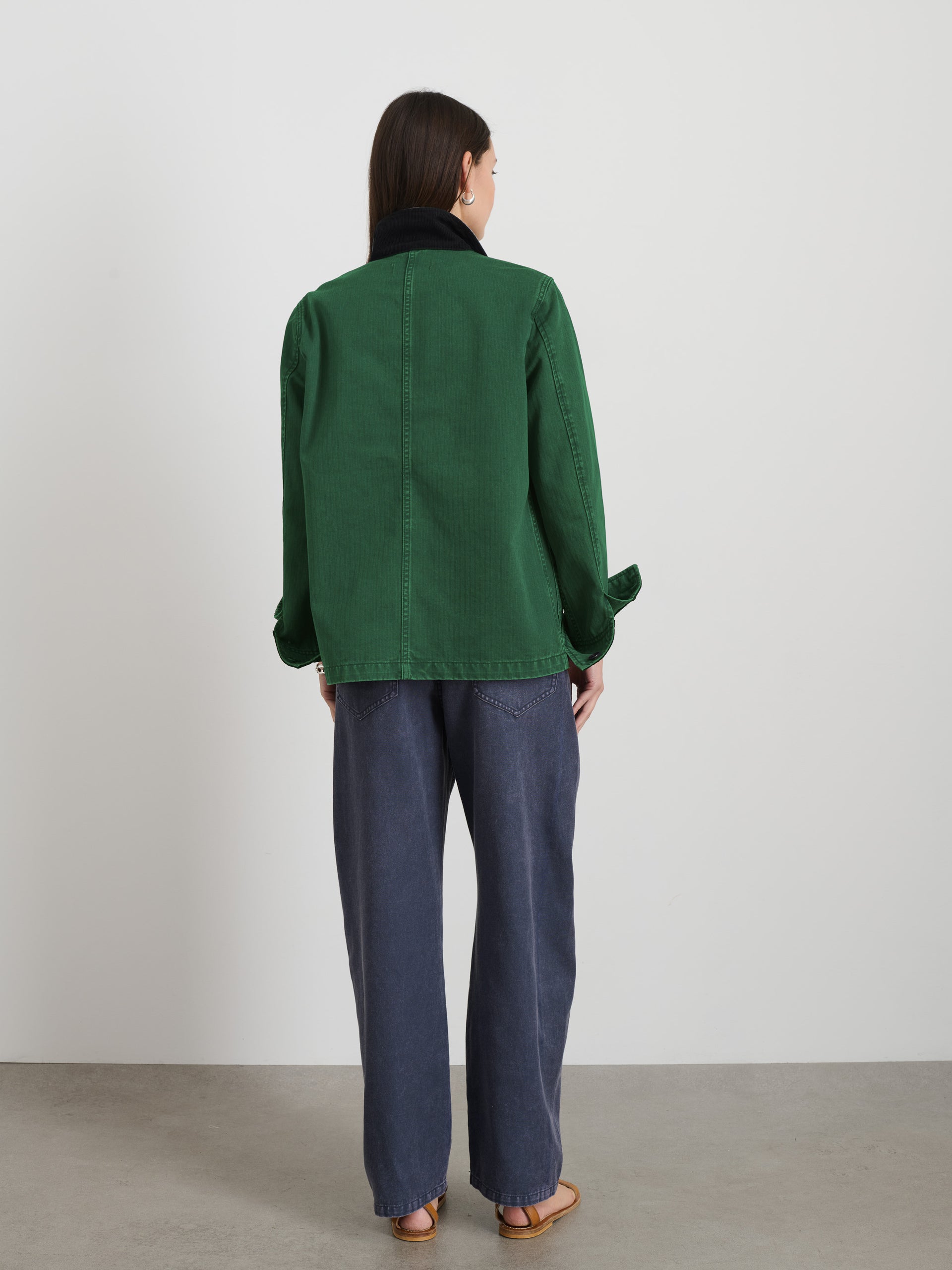 Alex Mill Britt Work Jacket in Herringbone Emerald