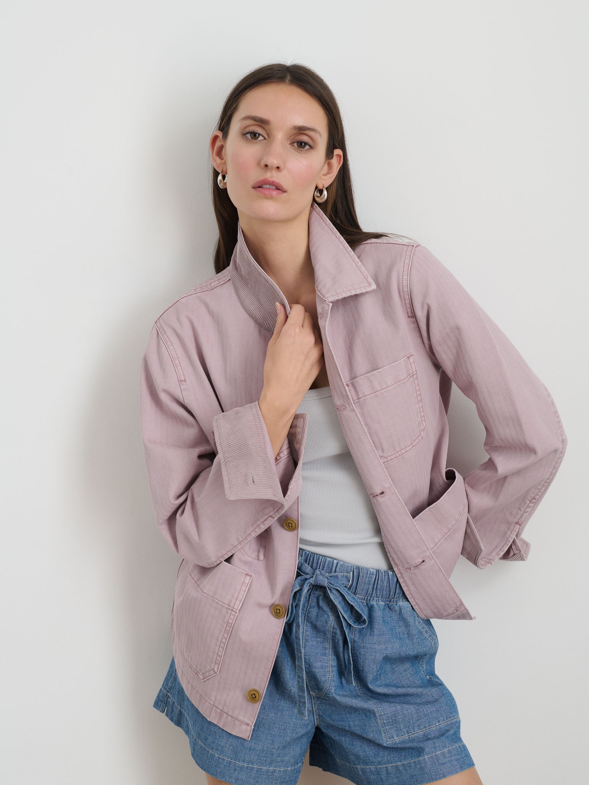 Alex Mill Britt Work Jacket in Herringbone Thistle