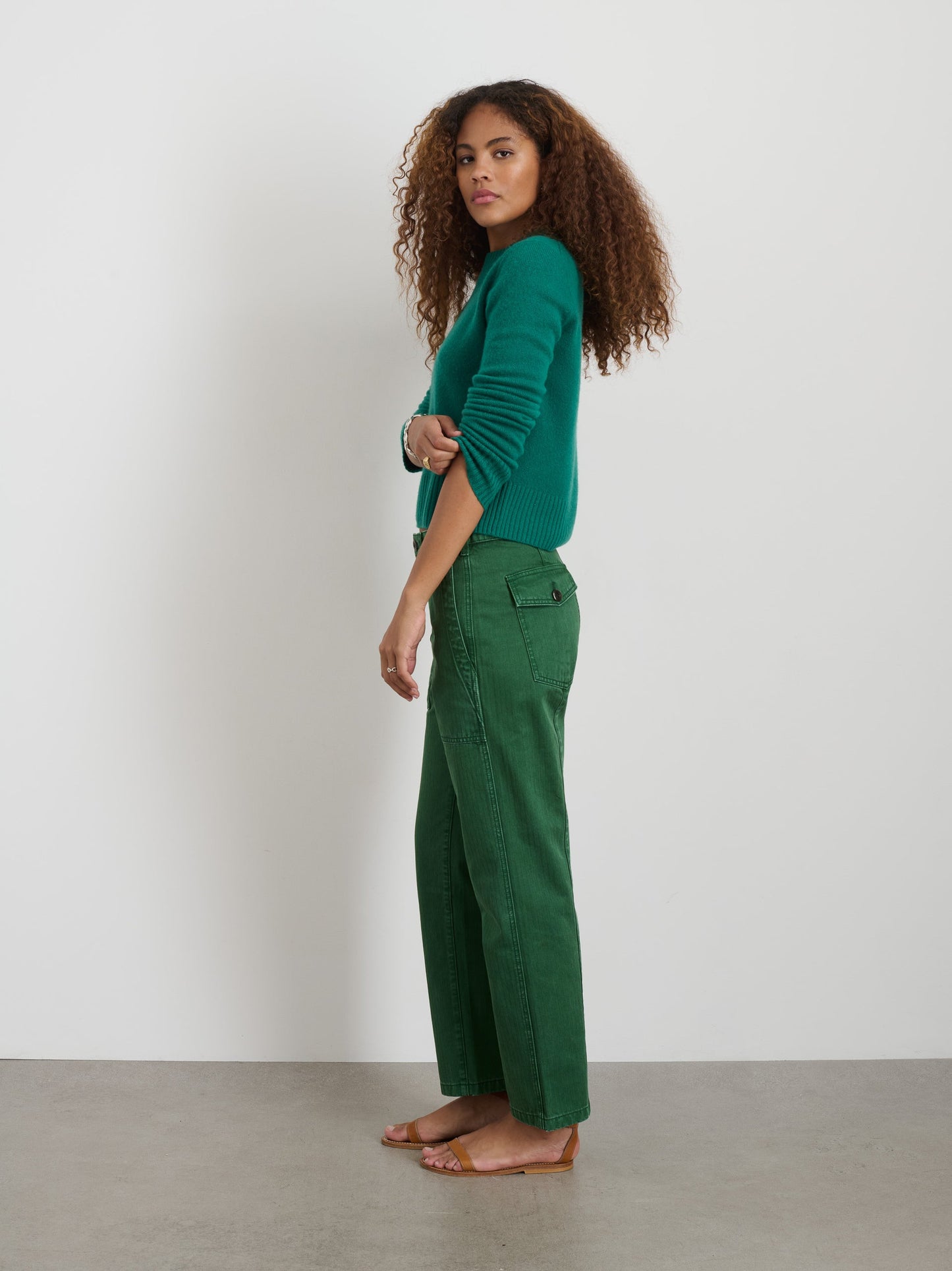 Alex Mill Neil Pant in Herringbone Emerald