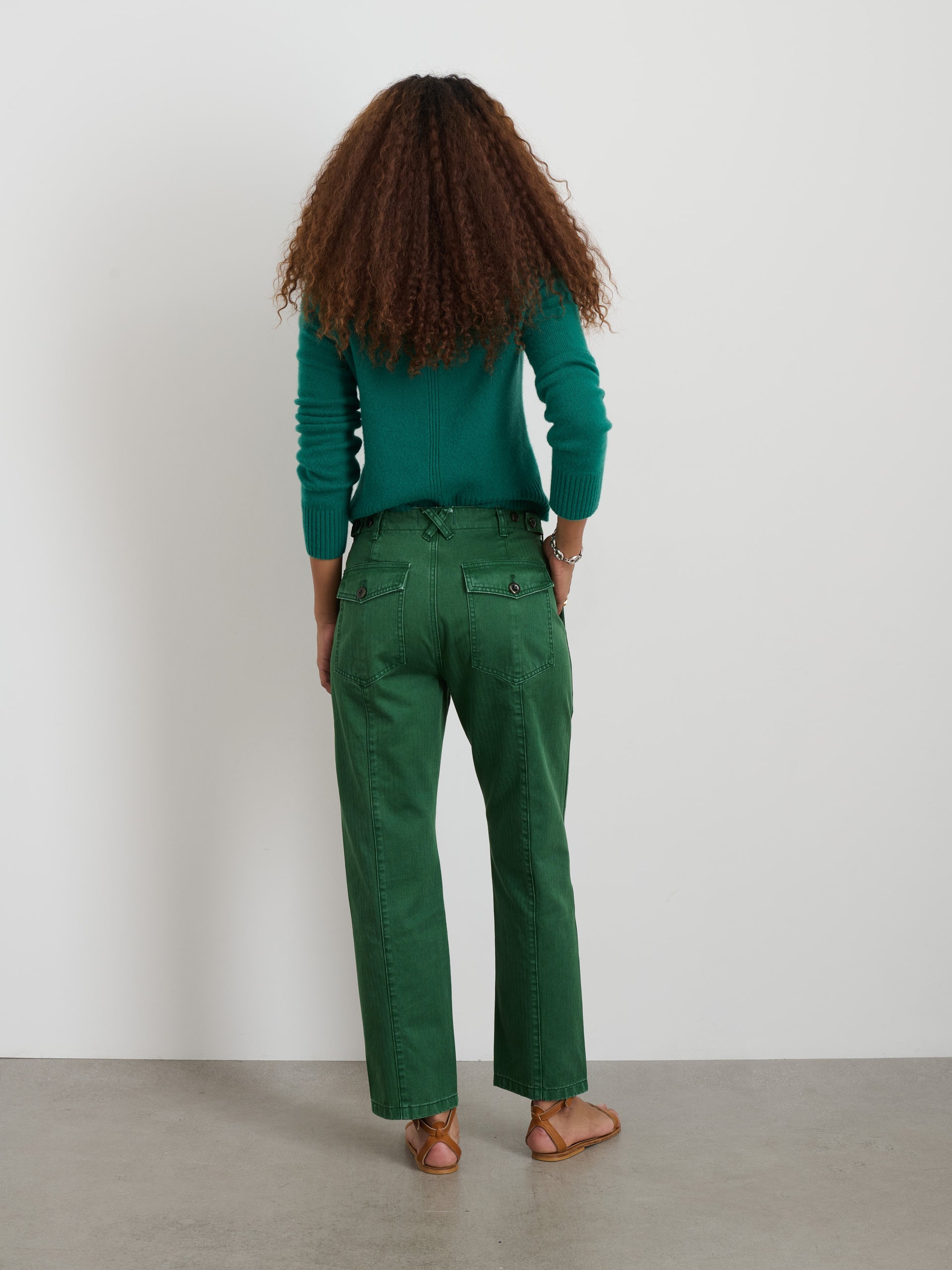 Alex Mill Neil Pant in Herringbone Emerald