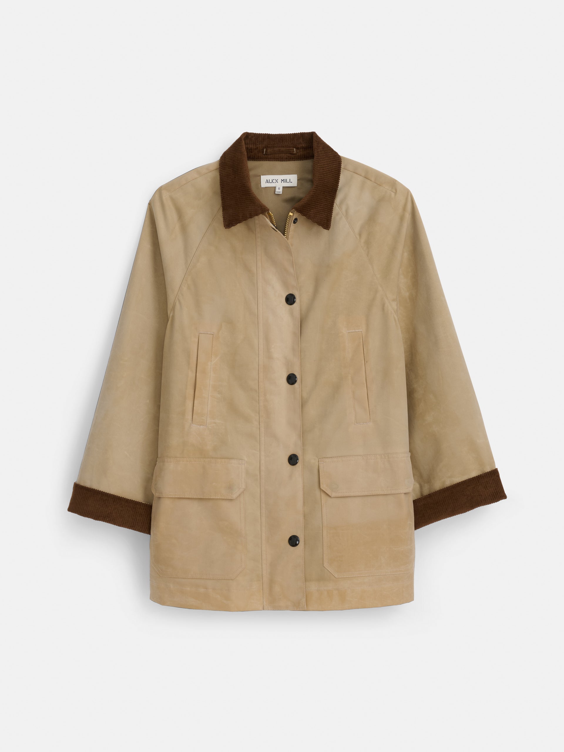 Alex Mill Chiltern Street Jacket In Waxed Cotton Khaki