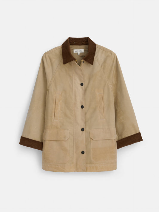 Alex Mill Chiltern Street Jacket In Waxed Cotton Khaki