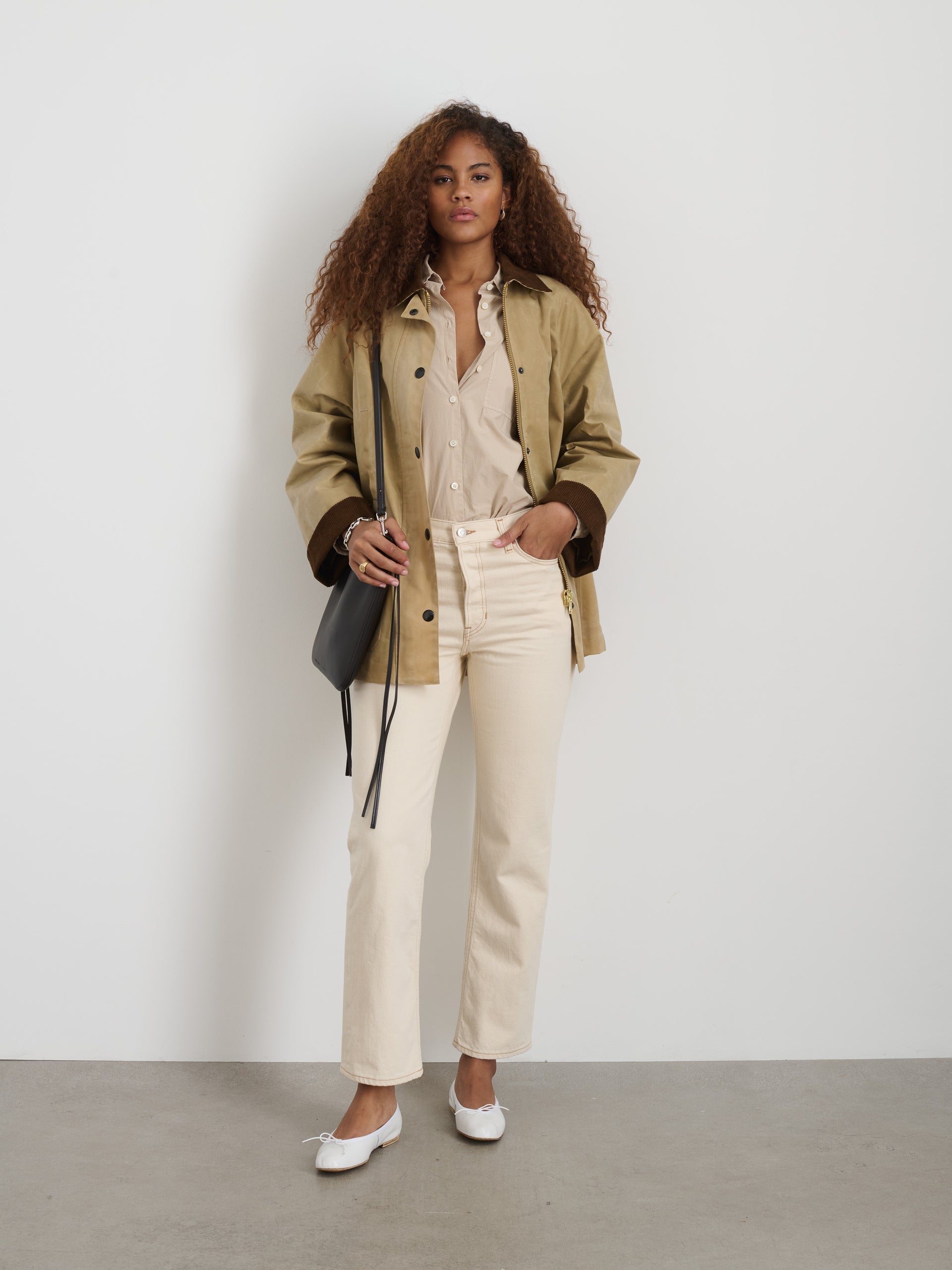 Alex Mill Chiltern Street Jacket In Waxed Cotton Khaki