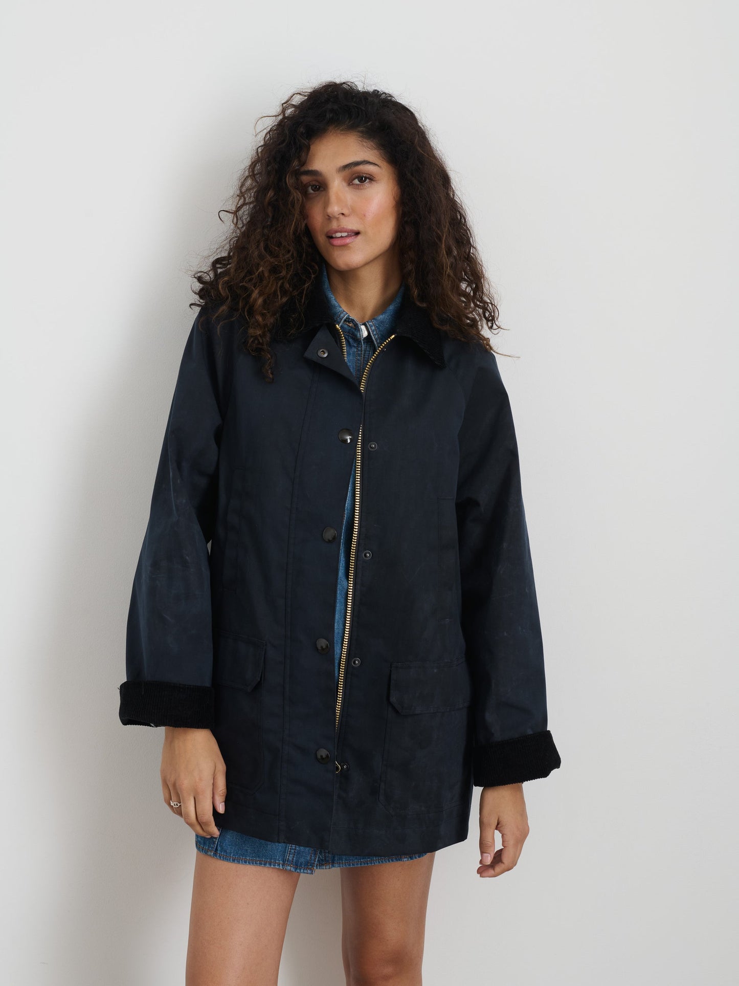Alex Mill Chiltern Street Jacket In Waxed Cotton Navy
