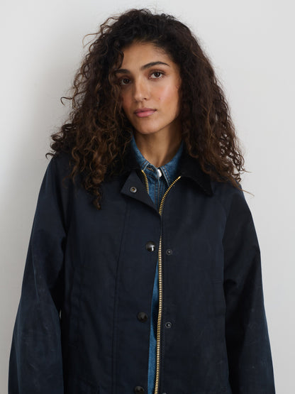 Alex Mill Chiltern Street Jacket In Waxed Cotton Navy