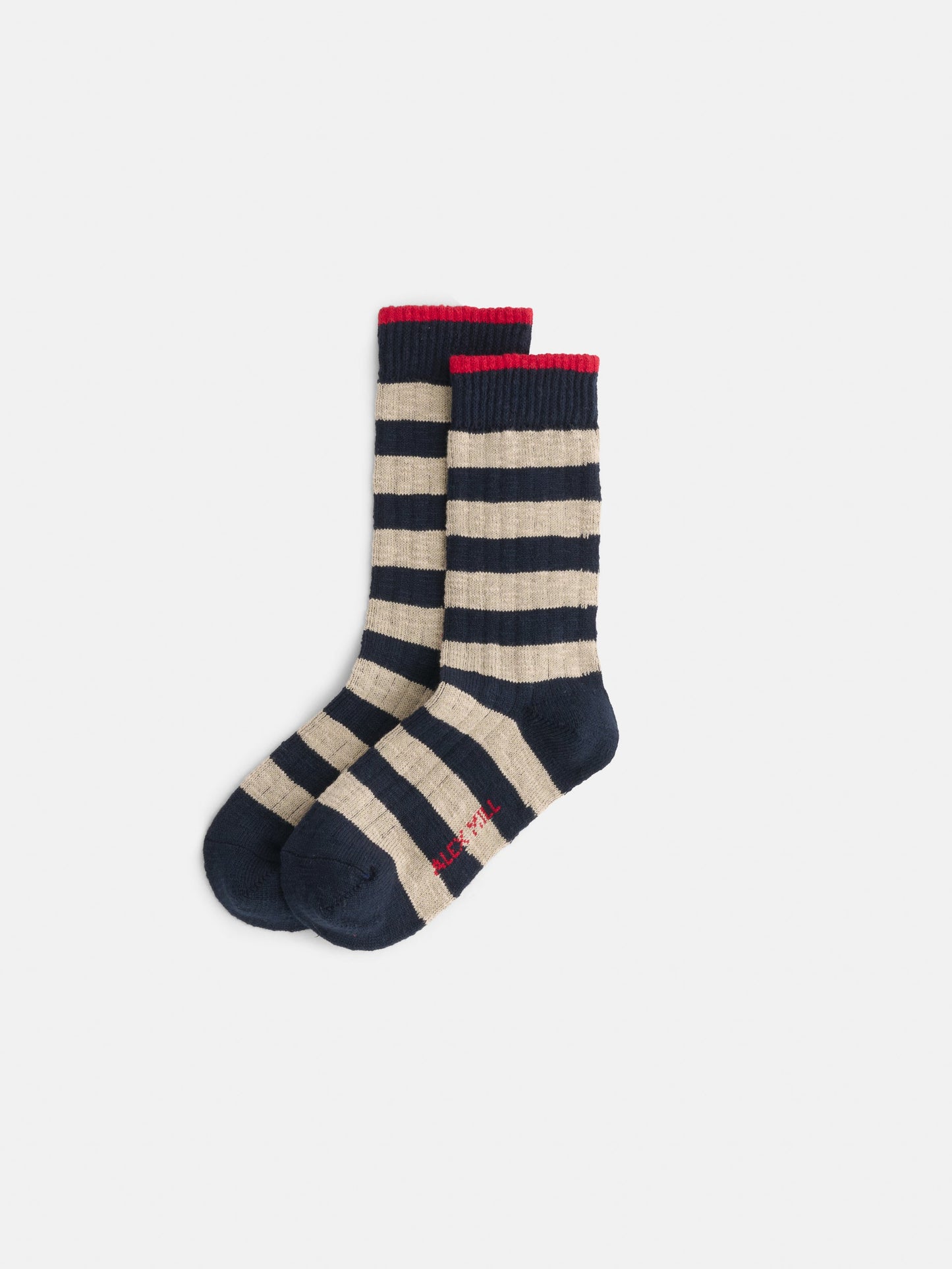 Alex Mill Alex Mill Cotton Stripe Socks Navy/Tan