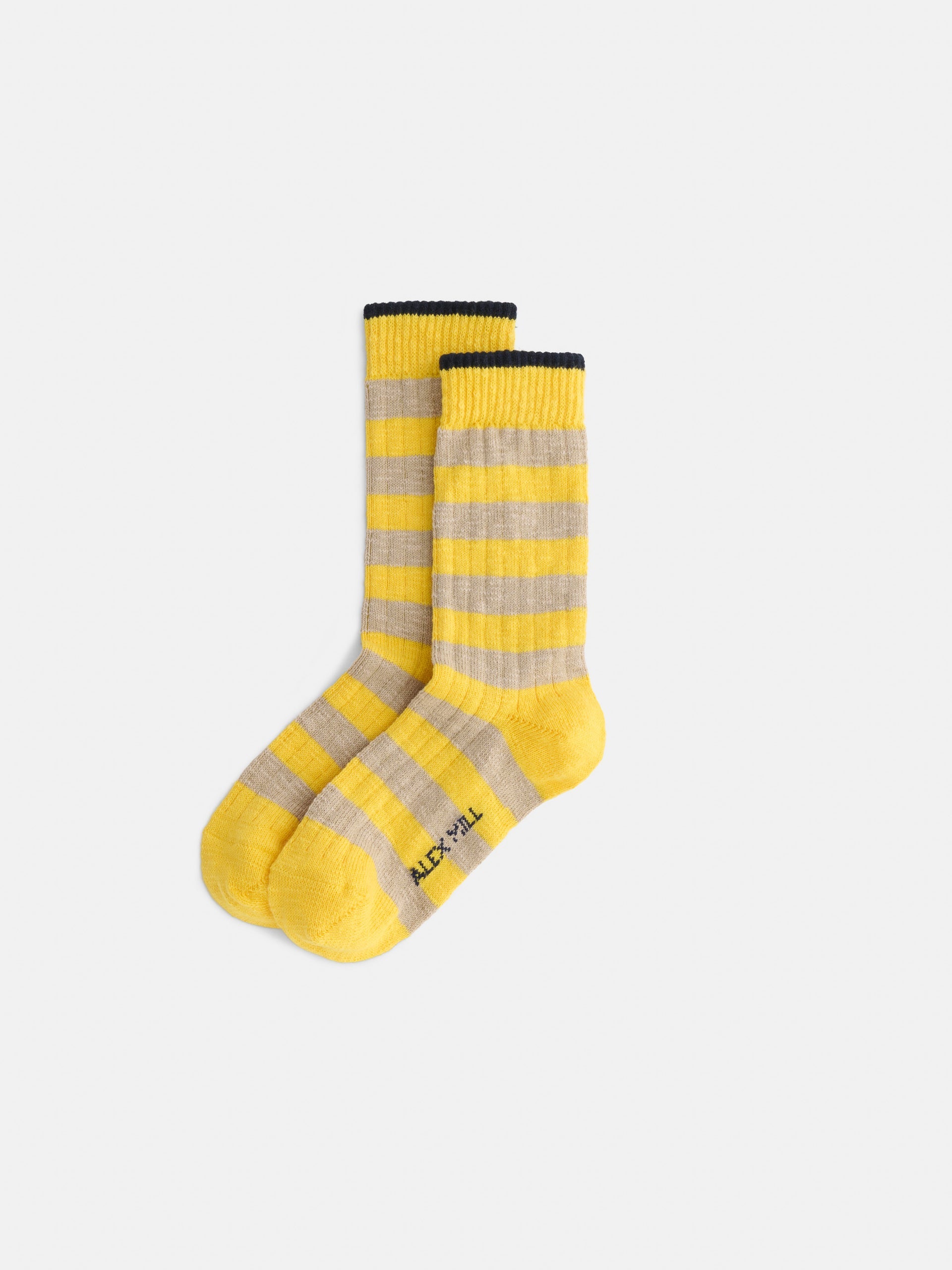 Alex Mill Alex Mill Cotton Stripe Socks Yellow/Tan
