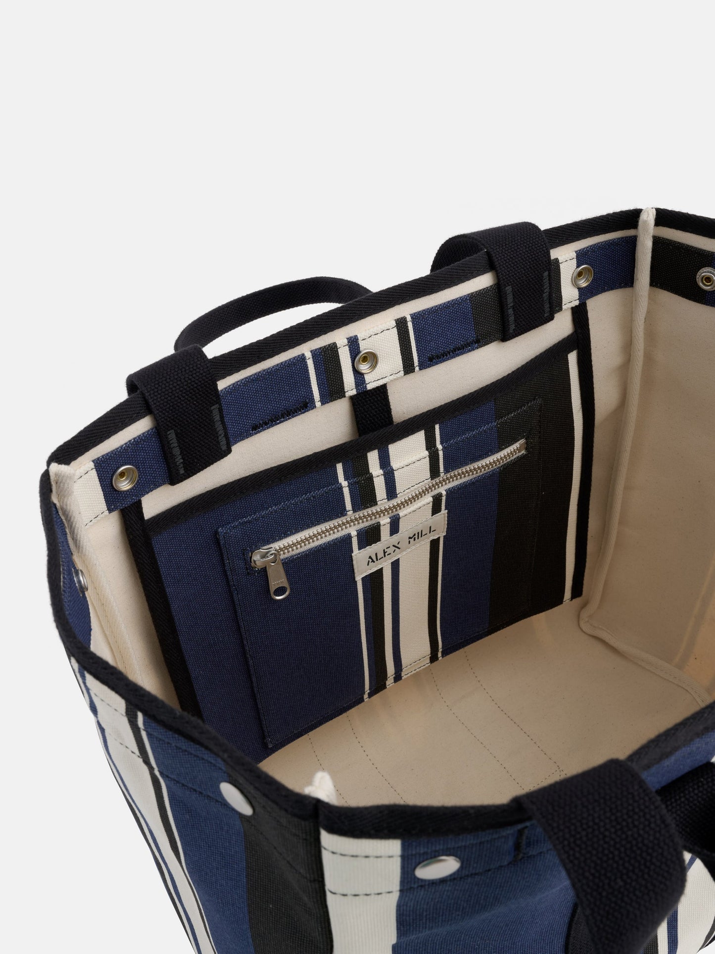 Alex Mill The Perfect Weekday Tote in Navy Cabana Stripe Navy/Black