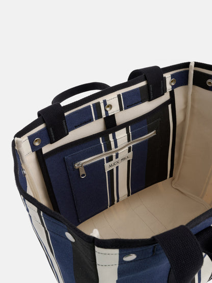 Alex Mill The Perfect Weekday Tote in Navy Cabana Stripe Navy/Black