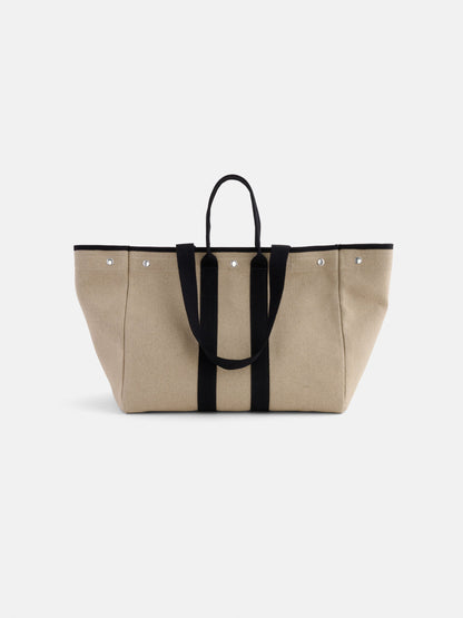 Alex Mill The Perfect Weekend Tote in Hemp Canvas Flax/Black