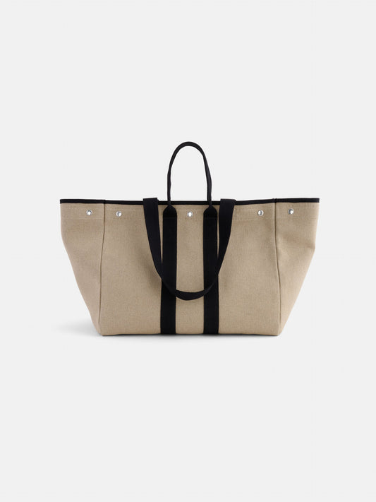 Alex Mill The Perfect Weekend Tote in Hemp Canvas Flax/Black