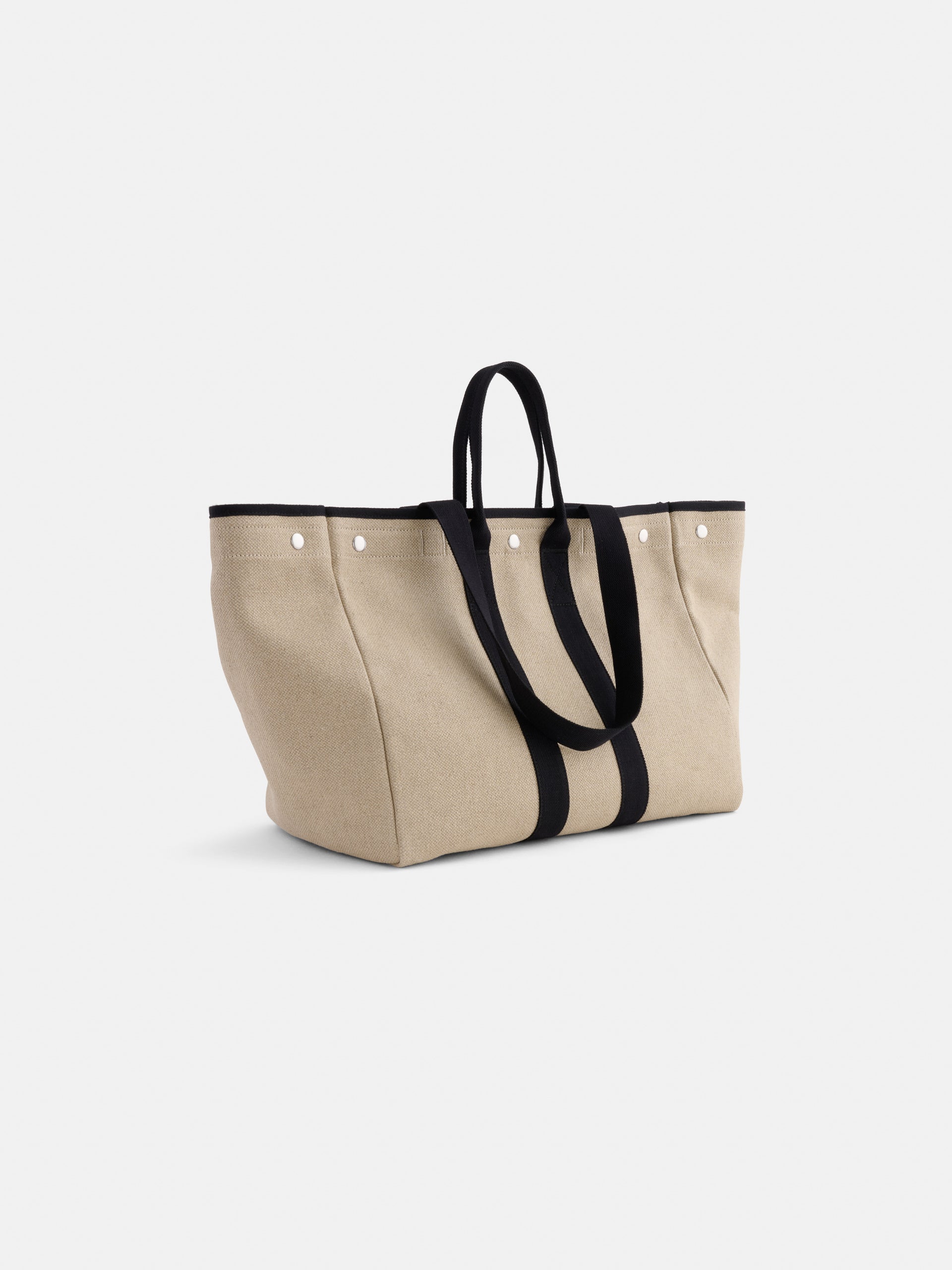 Alex Mill The Perfect Weekend Tote in Hemp Canvas Flax/Black