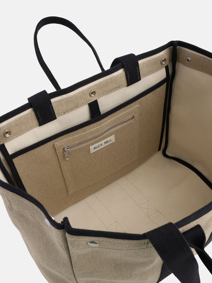 Alex Mill The Perfect Weekend Tote in Hemp Canvas Flax/Black