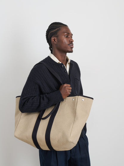 Alex Mill The Perfect Weekend Tote in Hemp Canvas Flax/Black