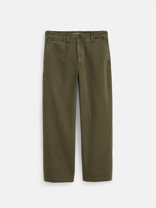 Alex Mill Straight Leg Pant In Vintage Wash Chino Deep Moss