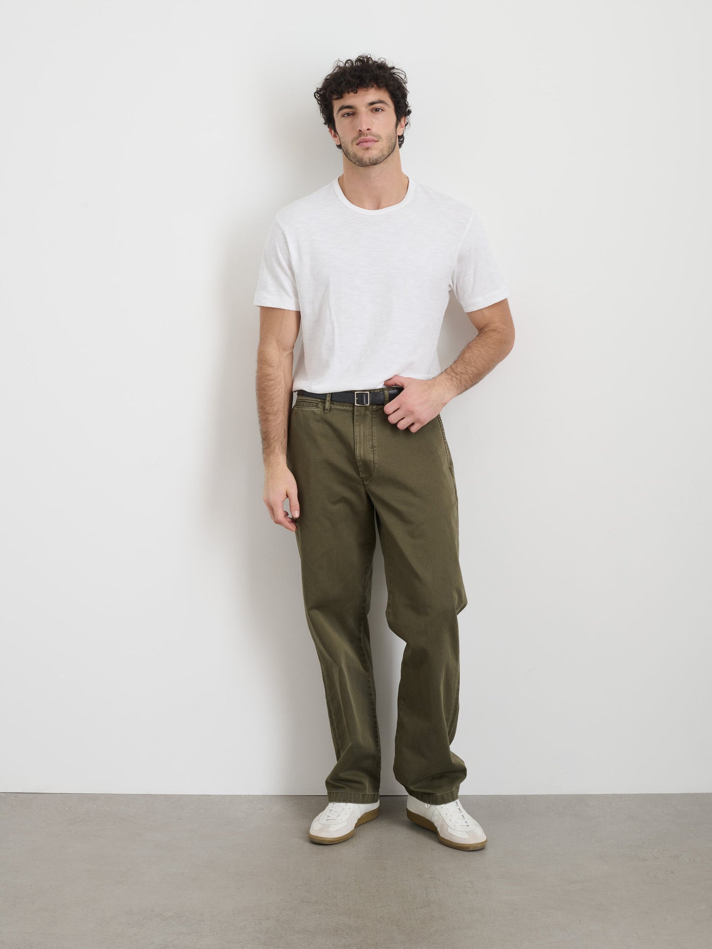 Alex Mill Straight Leg Pant In Vintage Wash Chino Deep Moss