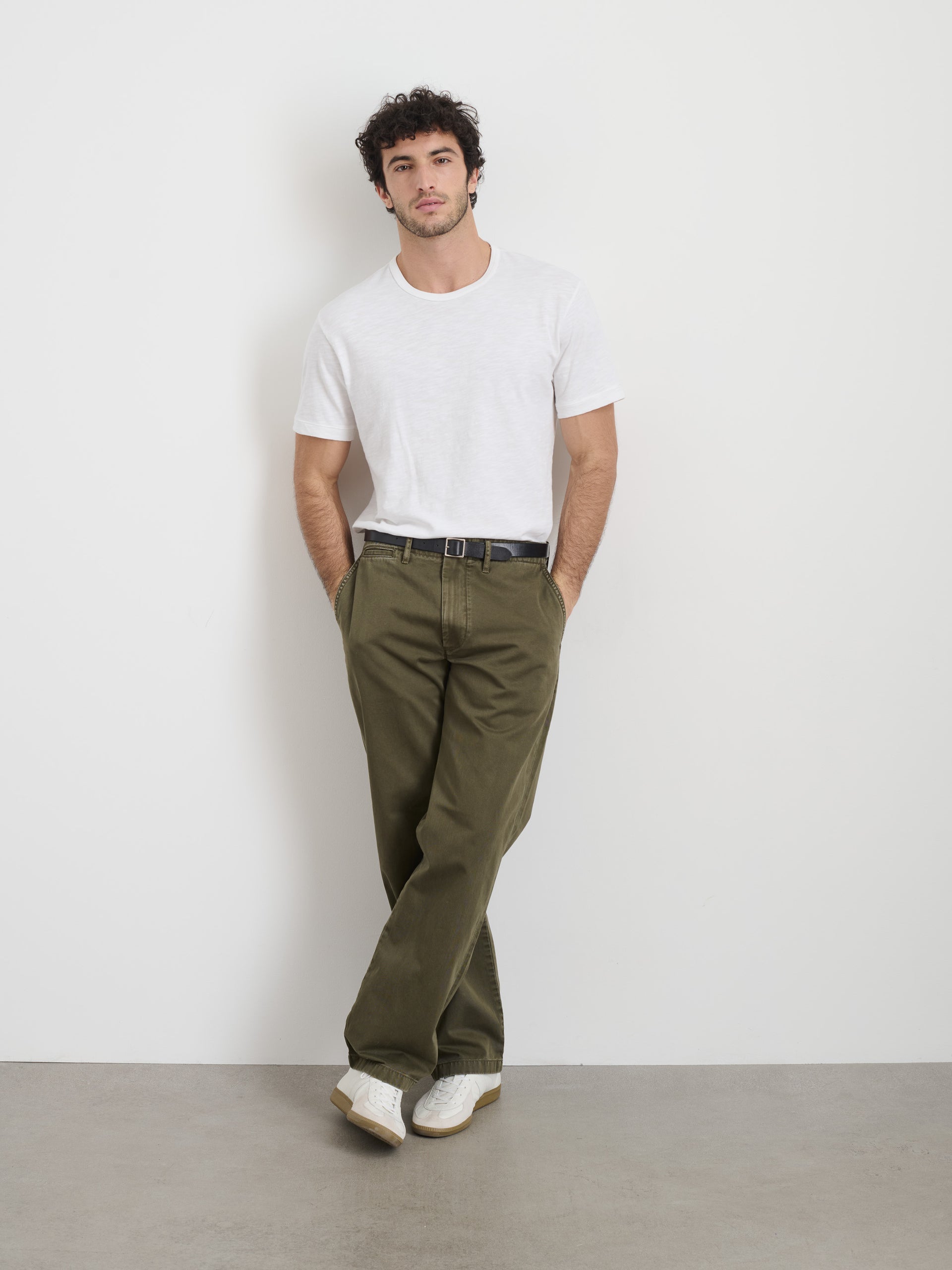 Alex Mill Straight Leg Pant In Vintage Wash Chino Deep Moss