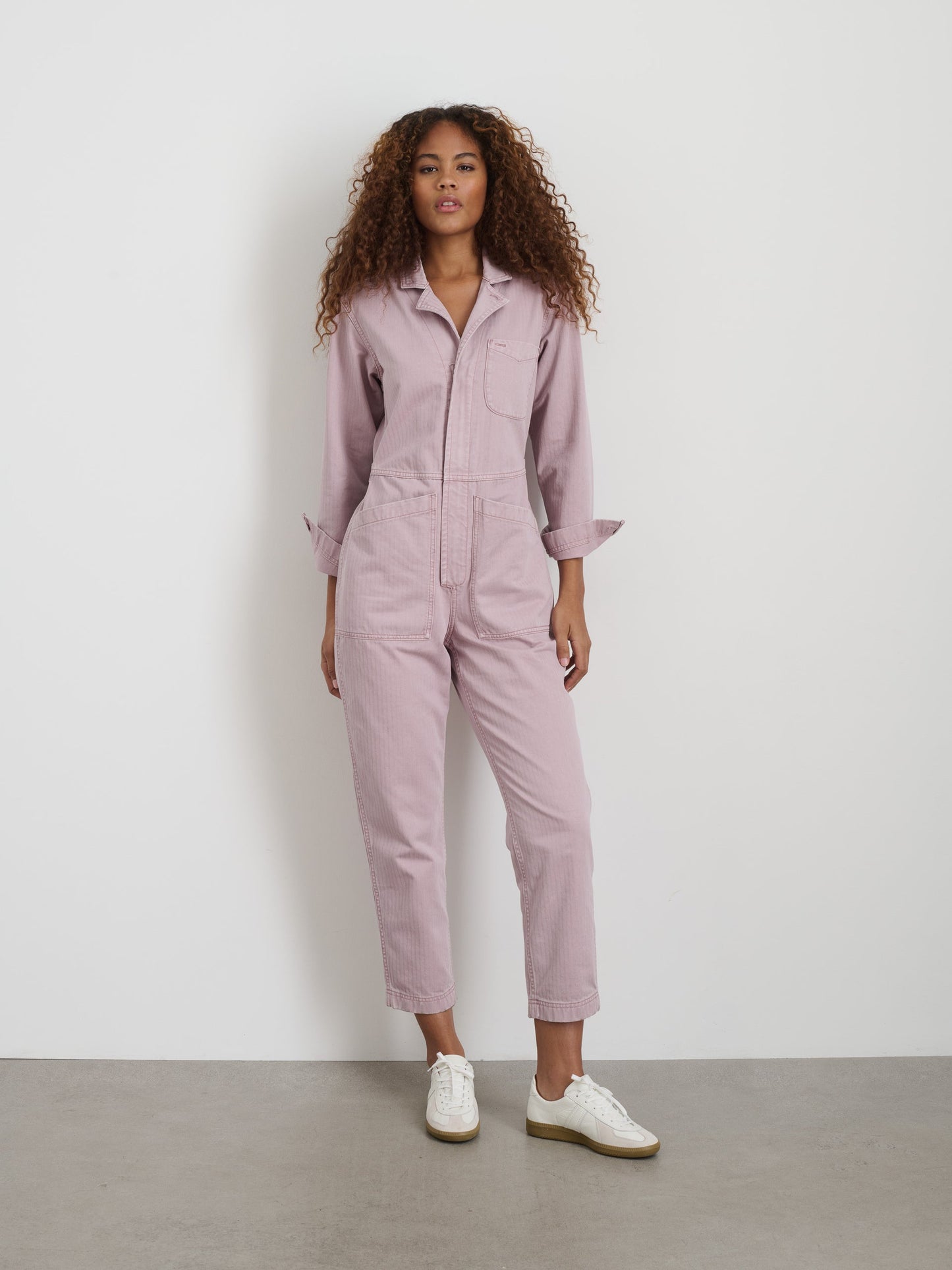 Alex Mill Standard Zip Jumpsuit in Herringbone Thistle