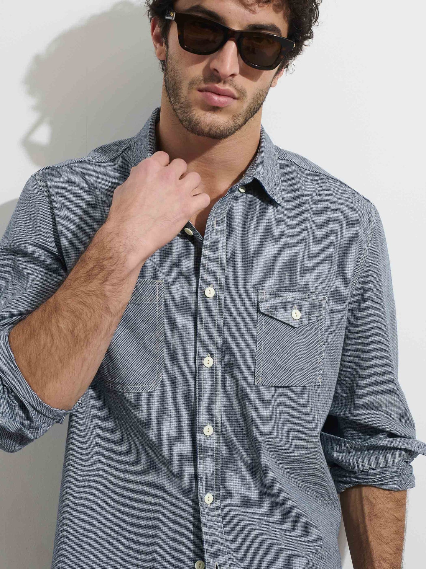 Alex Mill OMNIGOD x Alex Mill Utility Shirt In Houndstooth