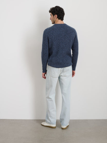 Alex Mill Jordan Cashmere Sweater in  Marled Cashmere Marled Baltic