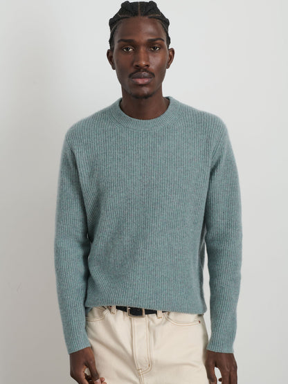Alex Mill Jordan Sweater in Lightweight Cashmere Heather Lagoon