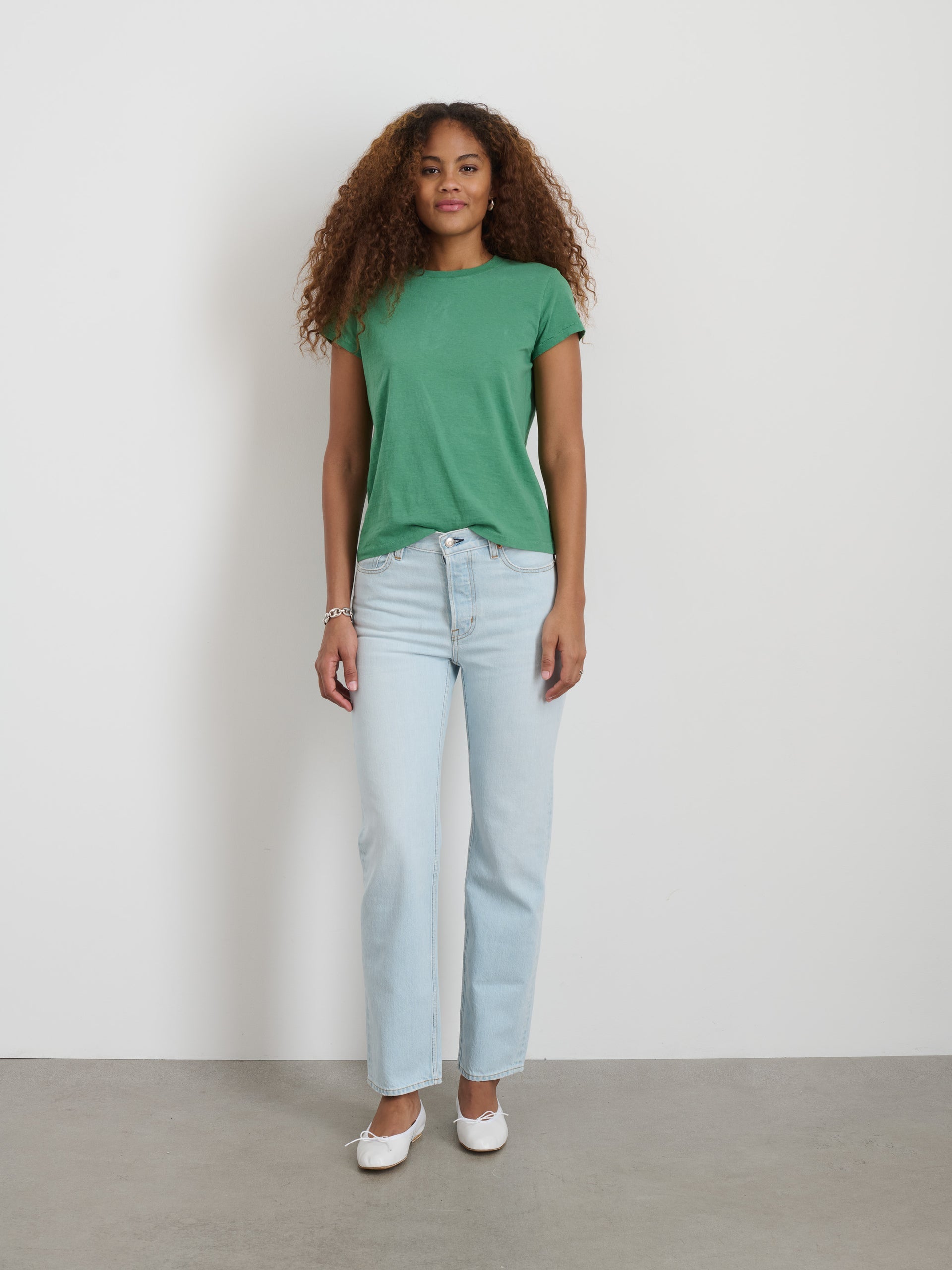 Alex Mill Prospect Tee in Cotton Jersey Kelly Green