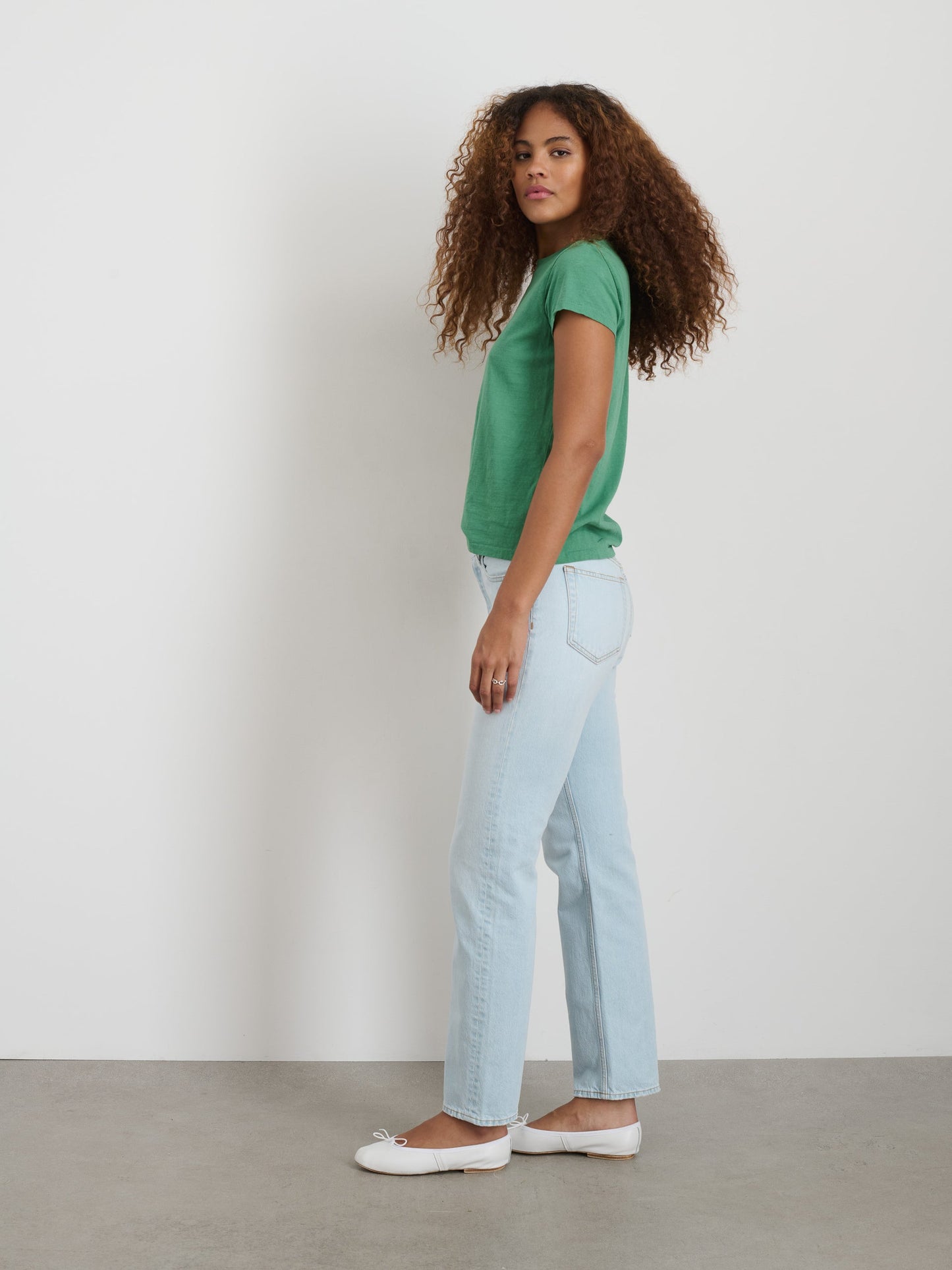 Alex Mill Prospect Tee in Cotton Jersey Kelly Green