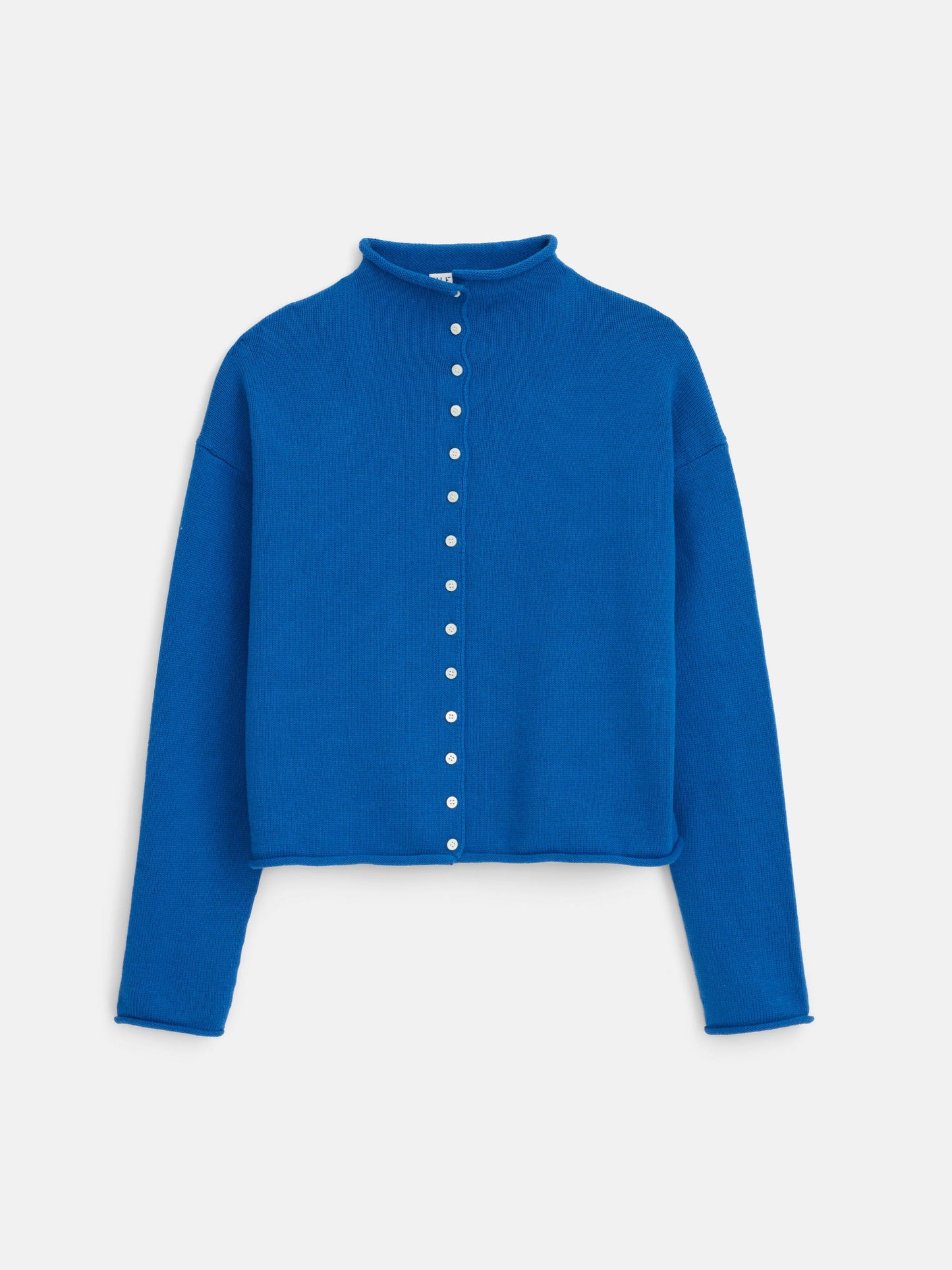 Alex Mill Taylor Rollneck Cardigan in Cotton Cashmere Cosmic Blue