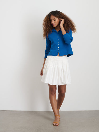 Alex Mill Taylor Rollneck Cardigan in Cotton Cashmere Cosmic Blue