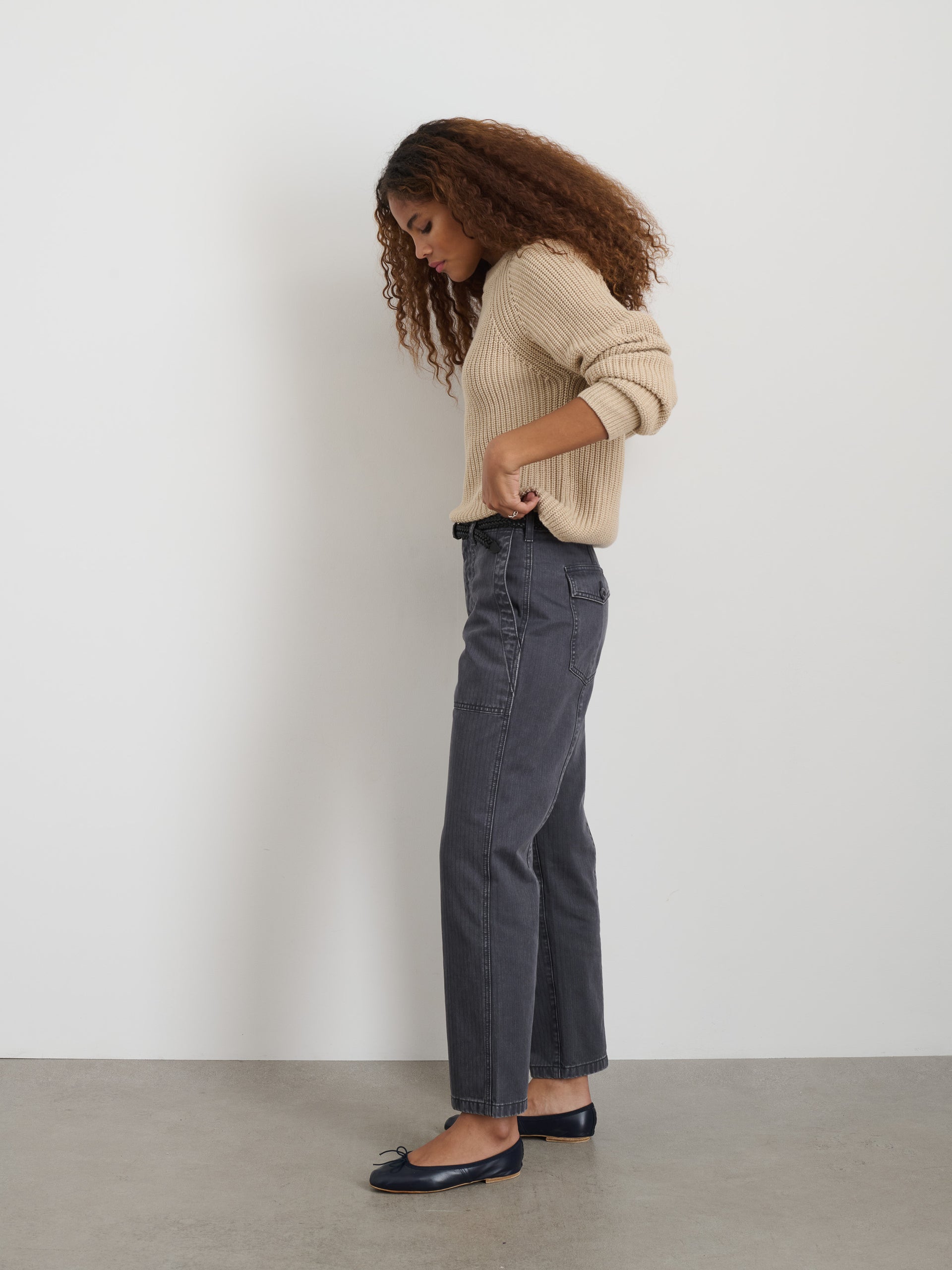 Alex Mill Neil Pant in Herringbone Pebble