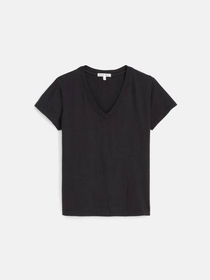 Alex Mill Elliott V Neck Tee in Cotton Black