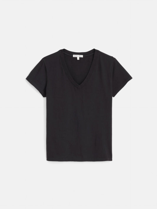 Alex Mill Elliott V Neck Tee in Cotton Black