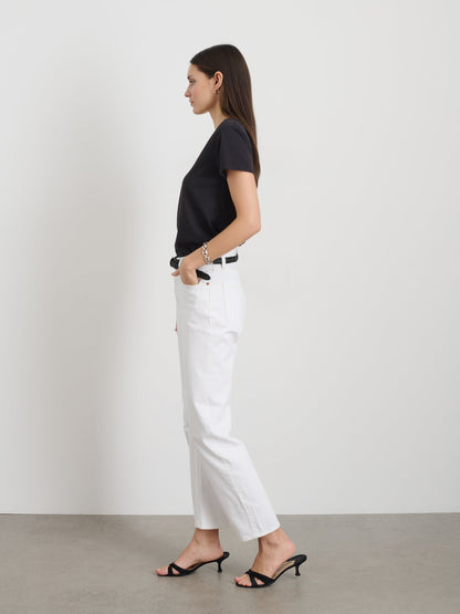 Alex Mill Elliott V Neck Tee in Cotton Black