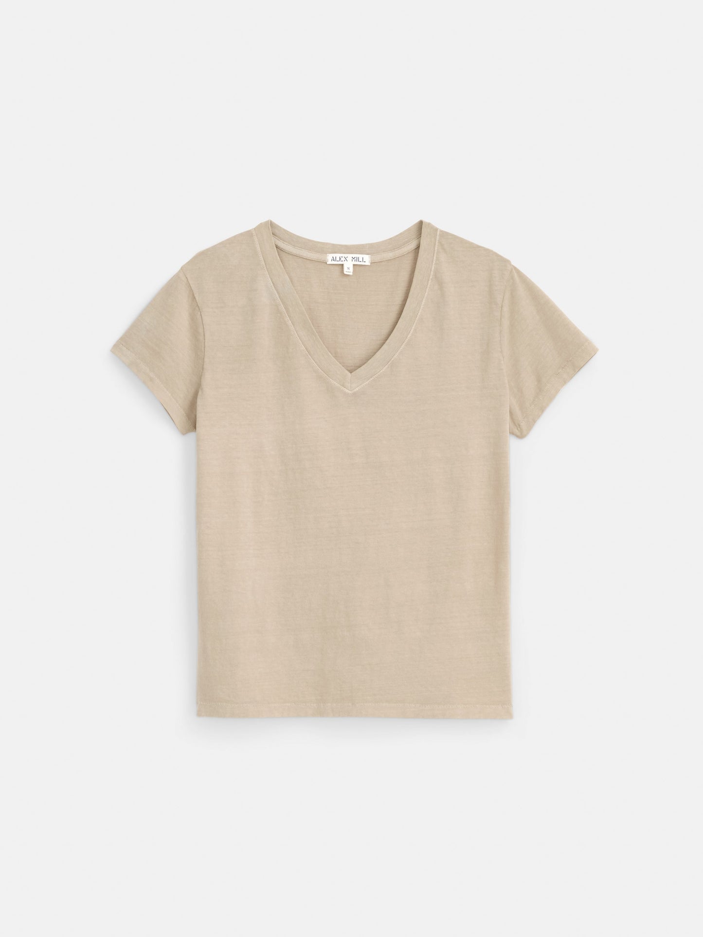 Alex Mill Elliott V Neck Tee in Cotton Field Khaki