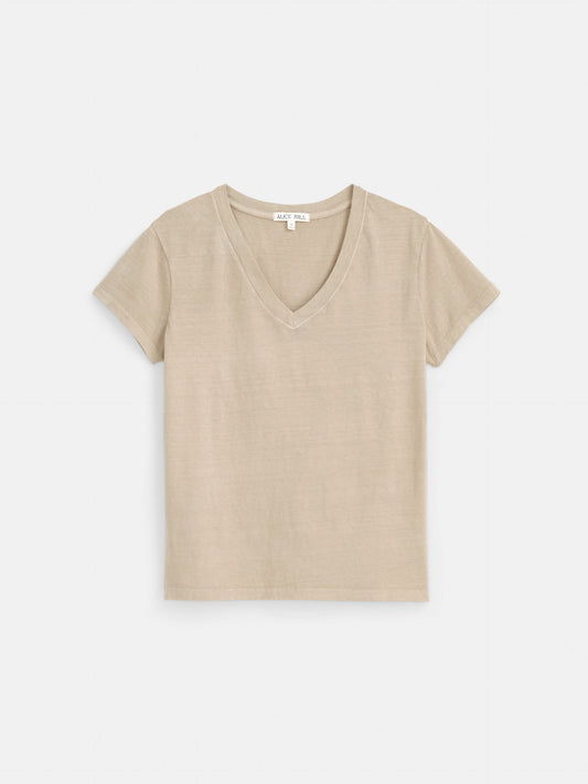 Alex Mill Elliott V Neck Tee in Cotton Field Khaki