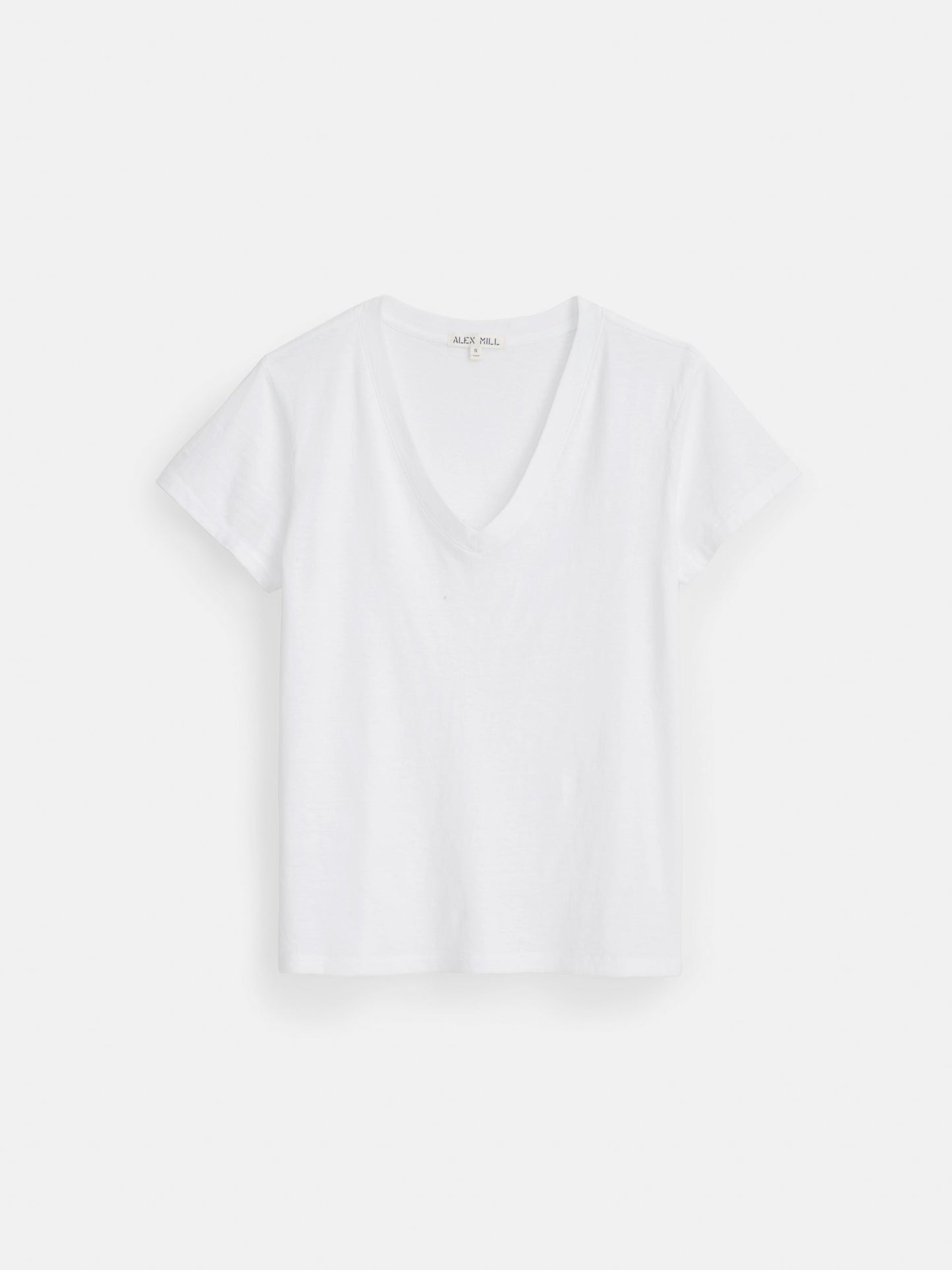 Alex Mill Elliott V Neck Tee in Cotton White
