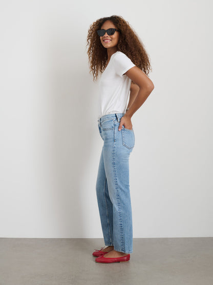 Alex Mill Elliott V Neck Tee in Cotton White
